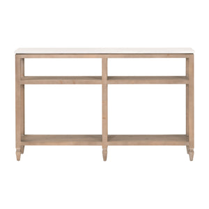 Emerie Narrow Console Table Smoke Gray Pine, White Quartz 8016-N.SGRY-PNE/WHTQ Essentials for Living