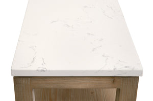 Emerie Narrow Console Table Smoke Gray Pine, White Quartz 8016-N.SGRY-PNE/WHTQ Essentials for Living