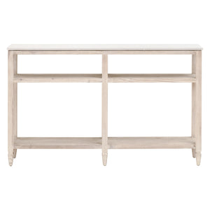 Essentials for Living Emerie Narrow Console Table 8016-N.WW-PNE/WHTQ White Wash Pine, White Quartz