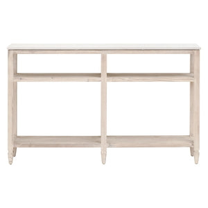 Essentials For Living Emerie Narrow Console Table - Whitewashed Pine & Quartz Top, Stylish Storage For Entryways & More White Wash Pine,White Quartz Solid Pine Wood,Solid Quartz 8016-n.Ww-pne/Whtq