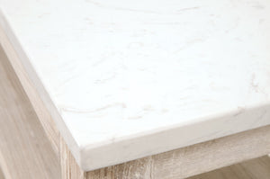 Essentials For Living Emerie Narrow Console Table - Whitewashed Pine & Quartz Top, Stylish Storage For Entryways & More White Wash Pine,White Quartz Solid Pine Wood,Solid Quartz 8016-n.Ww-pne/Whtq