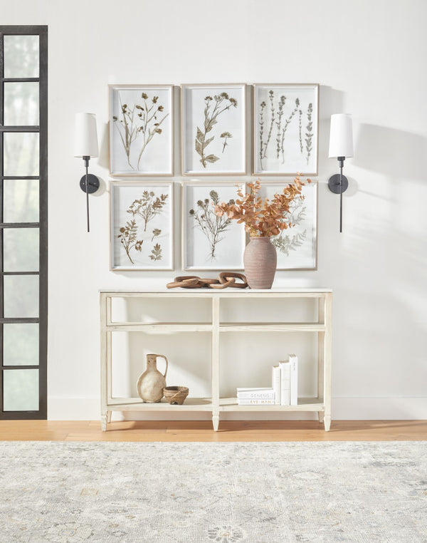 Essentials For Living Emerie Narrow Console Table - Whitewashed Pine & Quartz Top, Stylish Storage For Entryways & More White Wash Pine,White Quartz Solid Pine Wood,Solid Quartz 8016-n.Ww-pne/Whtq