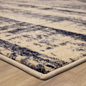 Karastan Rugs Vanguard by Drew & Jonathan Home Ephemeral Machine Woven Triexta Modern/Contemporary Area Rug Ink Blue 2' 4" x 7' 10"