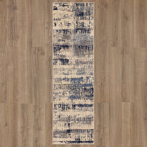 Karastan Rugs Vanguard by Drew & Jonathan Home Ephemeral Machine Woven Triexta Modern/Contemporary Area Rug Ink Blue 2' 4" x 7' 10"