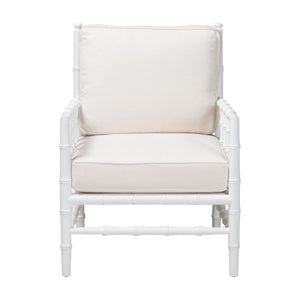 Bali & Pari Evita Solid Mahogany Accent Chair Hand Carved Bamboo Artisan Design