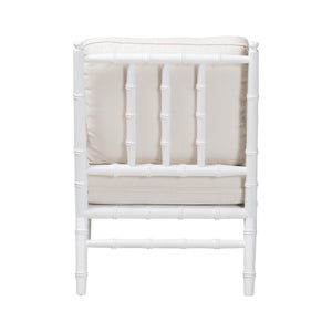 Bali & Pari Evita Solid Mahogany Accent Chair Hand Carved Bamboo Artisan Design