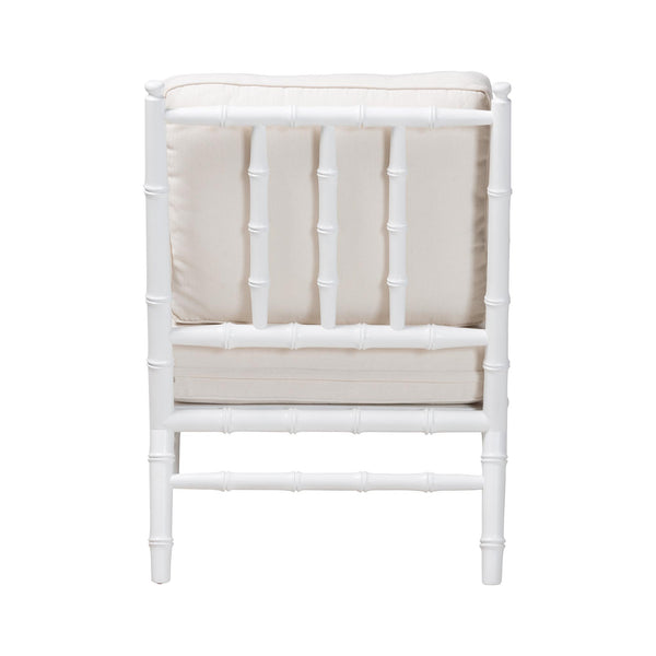 Bali & Pari Evita Solid Mahogany Accent Chair Hand Carved Bamboo Artisan Design