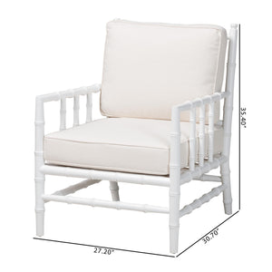 Bali & Pari Evita Solid Mahogany Accent Chair Hand Carved Bamboo Artisan Design