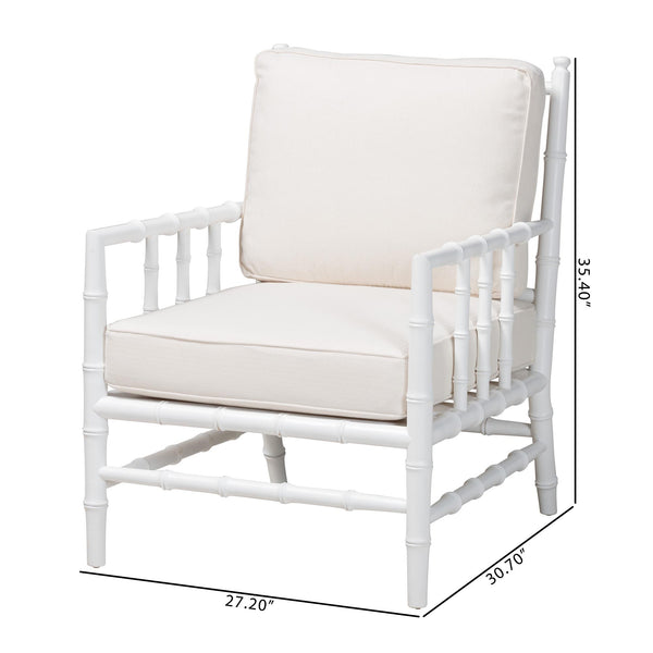 Bali & Pari Evita Solid Mahogany Accent Chair Hand Carved Bamboo Artisan Design