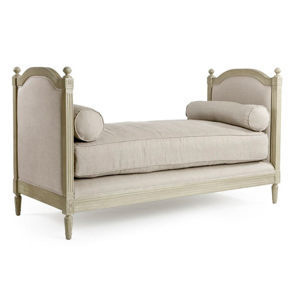 Zentique Antoinette Daybed with Birch Frame and Neutral Linen Upholstery — Stylish Transitional Seating & Sleep 96 chars F001 257-1 A003