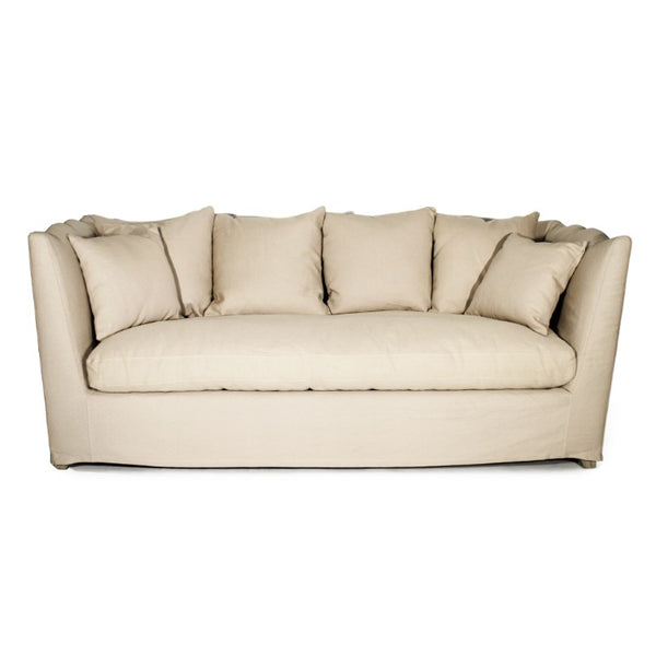 Zentique Aragon Sofa with Solid Oak Frame and Premium Linen-Blend Upholstery — Timeless Comfort & Style Limed Grey Oak, Hemp Linen F058-3 E272 H001