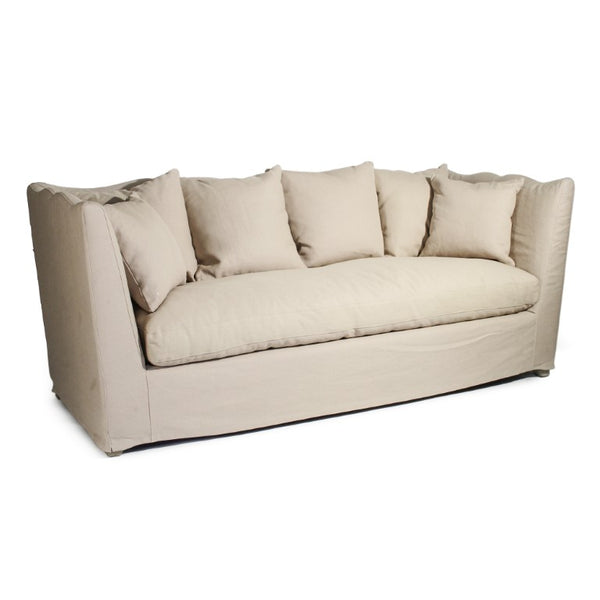 Zentique Aragon Sofa with Solid Oak Frame and Premium Linen-Blend Upholstery — Timeless Comfort & Style Limed Grey Oak, Hemp Linen F058-3 E272 H001
