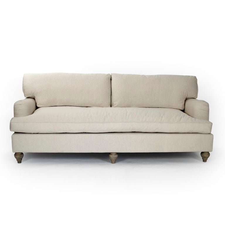 Zentique Ninon Sofa with Solid Oak Frame, Breathable Cotton Upholstery, Resilient Cushion Support for Living Rooms F112-3 E272 C031