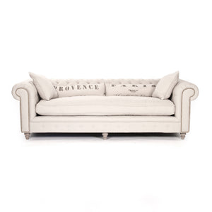 Alaine Sofa Limed Grey Oak, Natural Linen F143-3 A003 #24, 25 Zentique