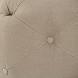 Rectangular Tufted Ottoman Natural Linen F204 REC A003 Zentique