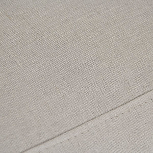 Zentique Albine Settee mid-century modern linen-upholstered loveseat with solid oak frame and high-density foam comfort Limed Grey Oak, Natural Linen F249-2 E272 A003