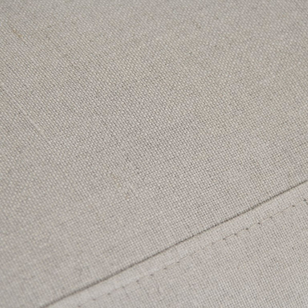 Zentique Albine Settee mid-century modern linen-upholstered loveseat with solid oak frame and high-density foam comfort Limed Grey Oak, Natural Linen F249-2 E272 A003