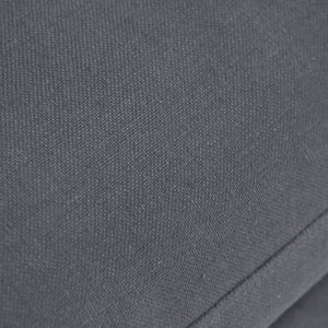 Zentique Albine Settee mid-century modern linen-upholstered loveseat with solid oak frame and high-density foam comfort Limed Grey Oak, Navy Blue Linen F249-2 E272 A076