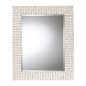 Baxton Studio Bali & Pari Chalina Handcrafted Capiz Shell Geometric Mosaic Wall Mirror for Entryways F2511-FT2-Wall Mirror