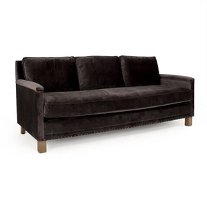 Zentique Sofa with Solid Beech Frame and Lux Velvet Upholstery, Timeless Silhouette, Durable Comfort (82.5" W) F433-3 E993 V078