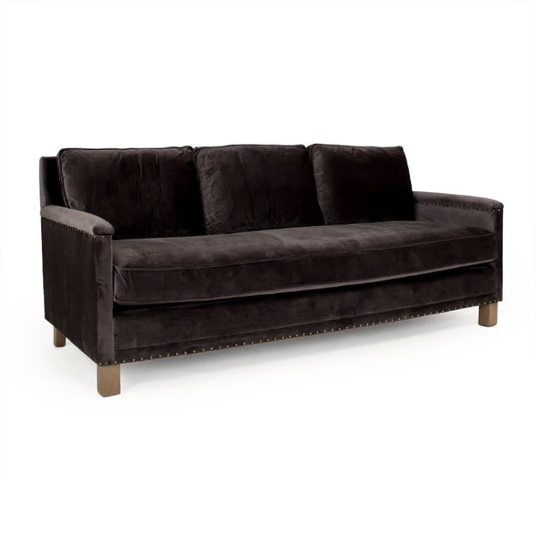 Zentique Sofa with Solid Beech Frame and Lux Velvet Upholstery, Timeless Silhouette, Durable Comfort (82.5" W) F433-3 E993 V078