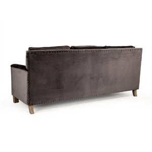 Zentique Sofa with Solid Beech Frame and Lux Velvet Upholstery, Timeless Silhouette, Durable Comfort (82.5" W) F433-3 E993 V078