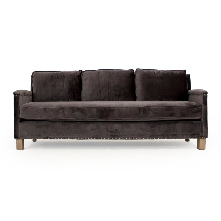 Zentique Sofa with Solid Beech Frame and Lux Velvet Upholstery, Timeless Silhouette, Durable Comfort (82.5" W) F433-3 E993 V078