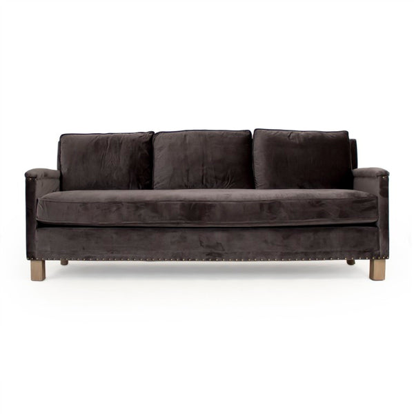 Zentique Sofa with Solid Beech Frame and Lux Velvet Upholstery, Timeless Silhouette, Durable Comfort (82.5" W) F433-3 E993 V078