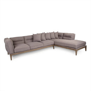Zentique Louis Sectional: Modern 3-Piece Cotton Sofa with Deep Seating, Beech Frame, Tailored Minimalist Design F439-R E993-B A118