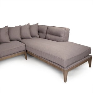 Zentique Louis Sectional: Modern 3-Piece Cotton Sofa with Deep Seating, Beech Frame, Tailored Minimalist Design F439-R E993-B A118