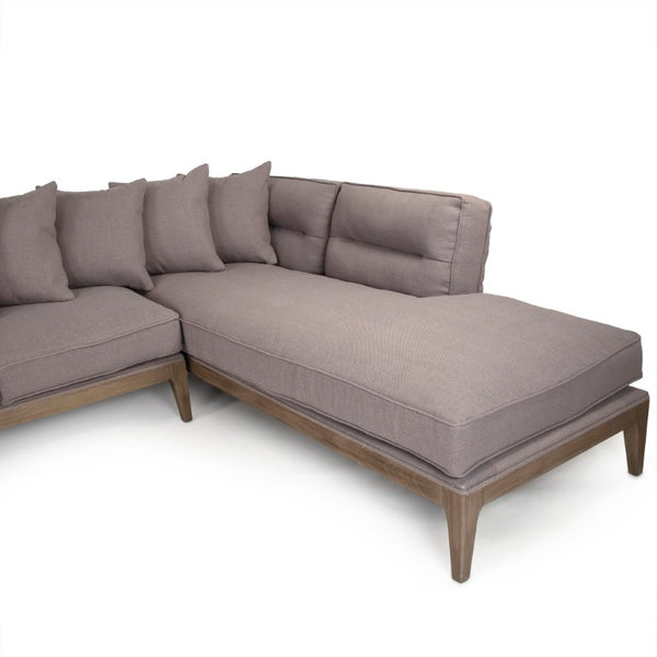 Zentique Louis Sectional: Modern 3-Piece Cotton Sofa with Deep Seating, Beech Frame, Tailored Minimalist Design F439-R E993-B A118