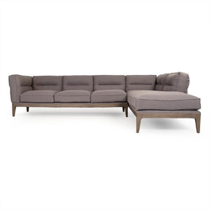 Zentique Louis Sectional: Modern 3-Piece Cotton Sofa with Deep Seating, Beech Frame, Tailored Minimalist Design F439-R E993-B A118