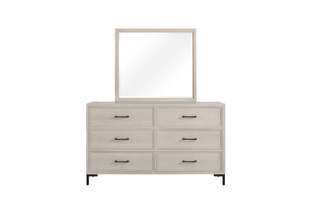 Alpine Furniture Bradley Transitional Dresser Mirror With Sherwin‑Williams Paint Finish, Full-View 36X40 For Grooming F7210-06