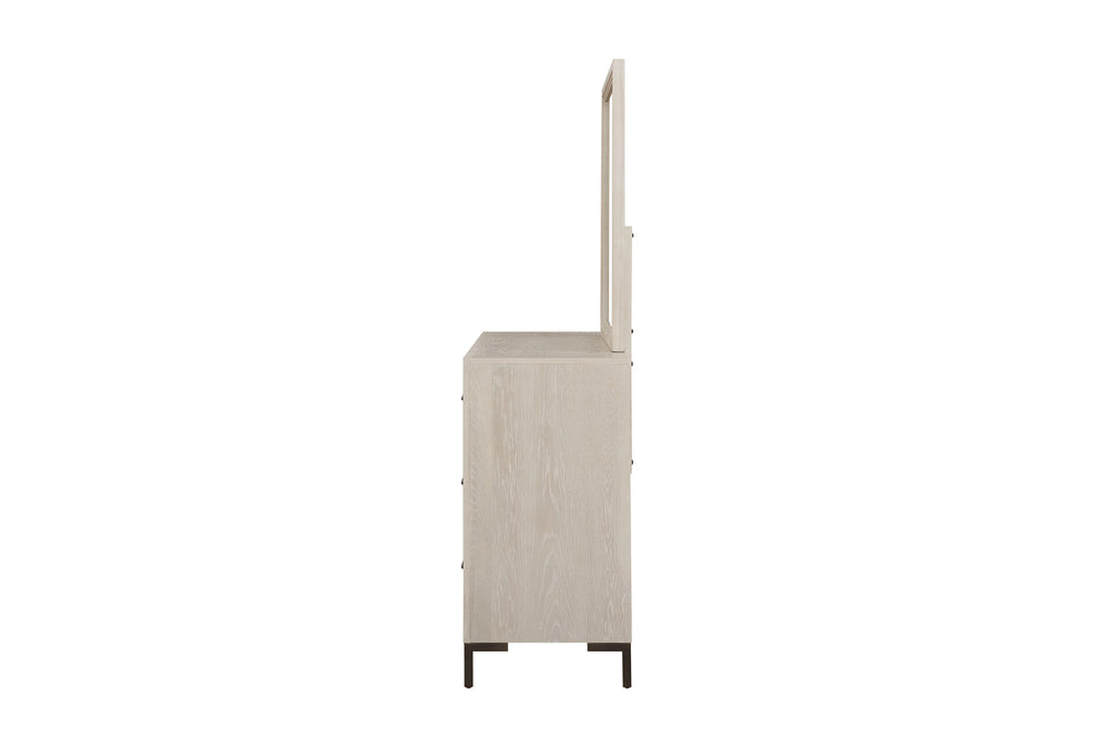 Alpine Furniture Bradley Transitional Dresser Mirror With Sherwin‑Williams Paint Finish, Full-View 36X40 For Grooming F7210-06