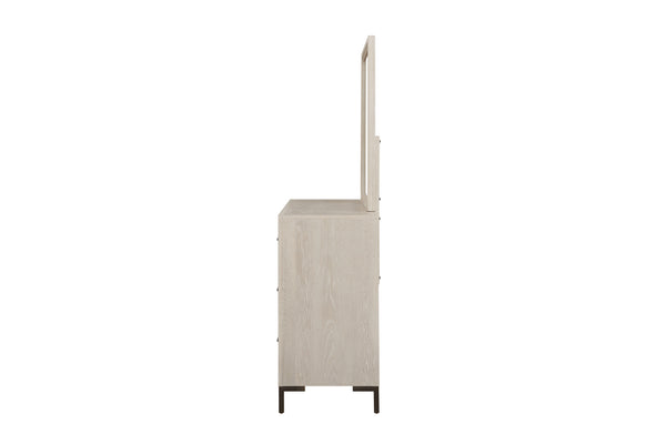 Alpine Furniture Bradley Transitional Dresser Mirror With Sherwin‑Williams Paint Finish, Full-View 36X40 For Grooming F7210-06