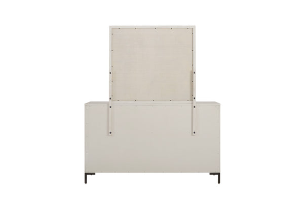 Alpine Furniture Bradley Transitional Dresser Mirror With Sherwin‑Williams Paint Finish, Full-View 36X40 For Grooming F7210-06