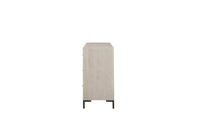 Alpine Furniture Bradley Dresser With Felt-Lined & Cedar Drawers, White Oak Veneer, Smooth Glides, Modern Silhouette Antique White F7210-05