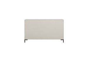 Alpine Furniture Bradley Dresser With Felt-Lined & Cedar Drawers, White Oak Veneer, Smooth Glides, Modern Silhouette Antique White F7210-05