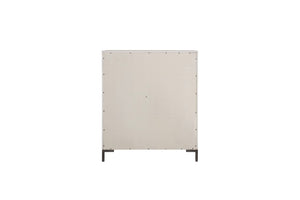 Alpine Furniture Bradley Chest Of Drawers With Cedar & Felt-Lined Drawers, Dovetail Construction, Sleek Metal Legs Antique White F7210-11