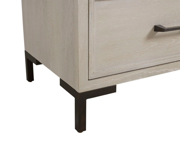 Alpine Furniture Bradley Contemporary Nightstand With Felt-Lined Drawer, Dovetail Construction, Metal Legs, 27"X18"X25" F7210-12