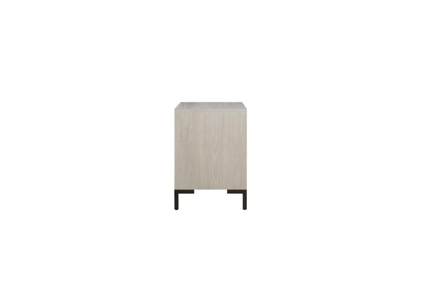 Alpine Furniture Bradley Contemporary Nightstand With Felt-Lined Drawer, Dovetail Construction, Metal Legs, 27"X18"X25" F7210-12