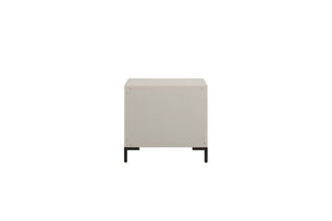 Alpine Furniture Bradley Contemporary Nightstand With Felt-Lined Drawer, Dovetail Construction, Metal Legs, 27"X18"X25" F7210-12