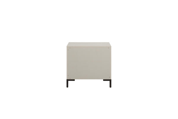 Alpine Furniture Bradley Contemporary Nightstand With Felt-Lined Drawer, Dovetail Construction, Metal Legs, 27"X18"X25" F7210-12