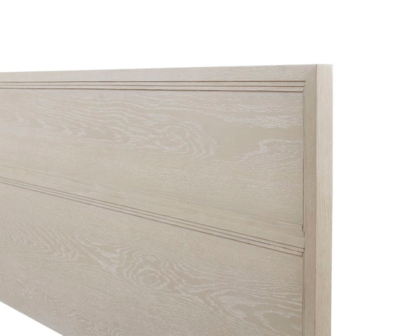 Alpine Furniture Bradley Modern California King Platform Bed With Masonite Support, Metal Levelers, Durable Finish Antique White F7210CK