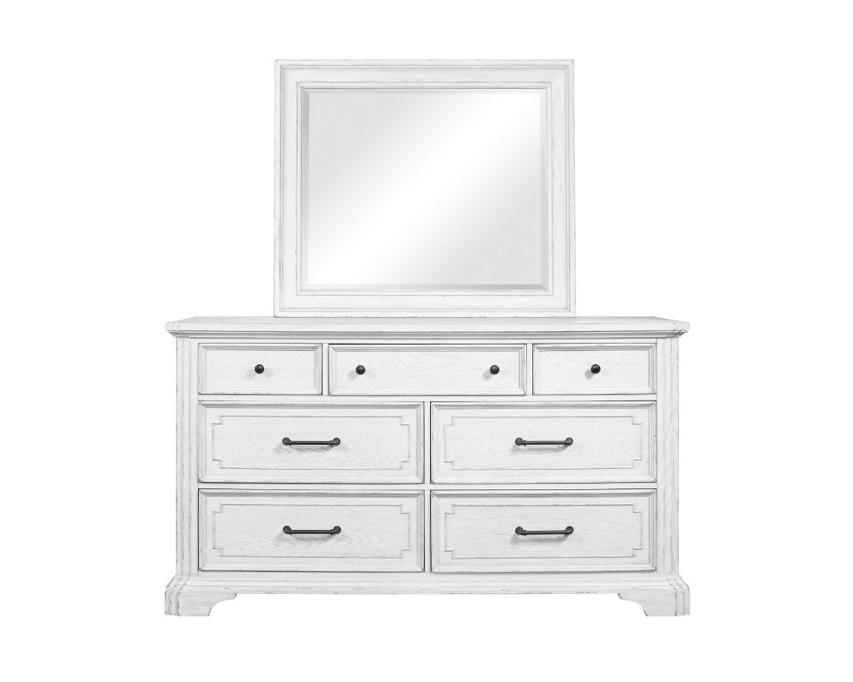 Alpine Furniture Clara Dresser Mirror With Sherwin Williams Finish — Dual Mounting, High-Quality Glass, Elegant Frame F7653-06
