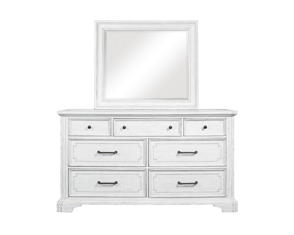 Alpine Furniture Clara Dresser Mirror With Sherwin Williams Finish — Dual Mounting, High-Quality Glass, Elegant Frame F7653-06