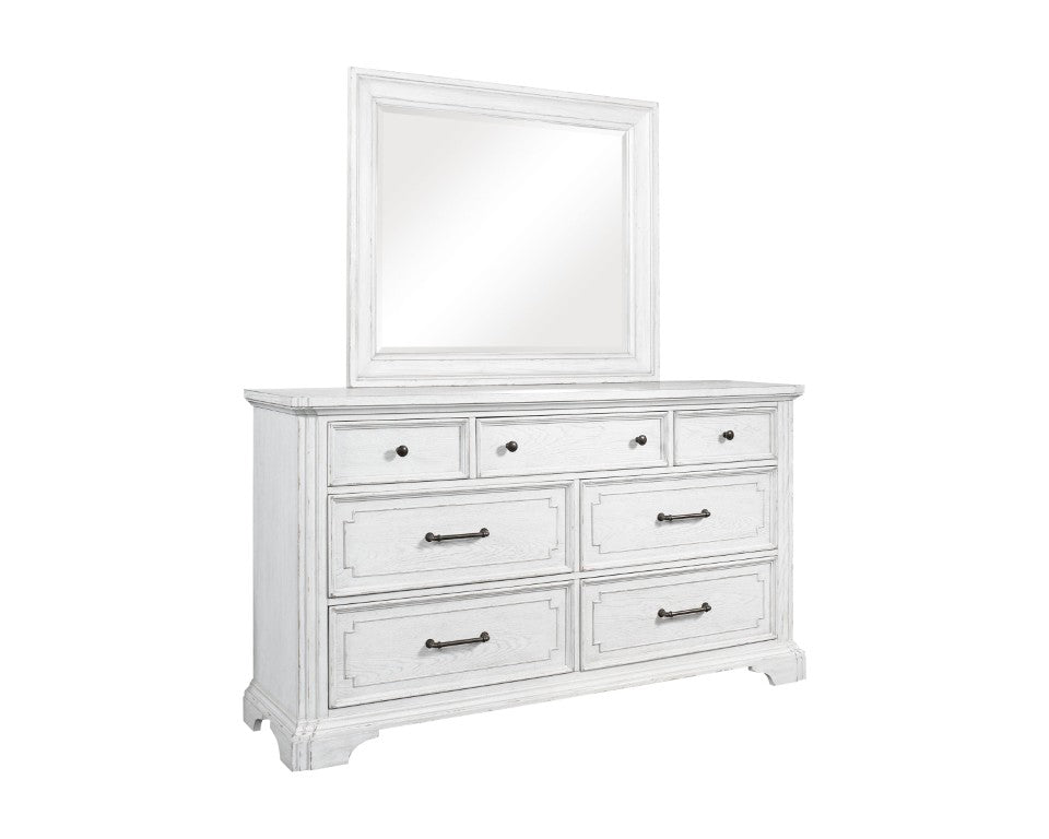 Alpine Furniture Clara Dresser Mirror With Sherwin Williams Finish — Dual Mounting, High-Quality Glass, Elegant Frame F7653-06