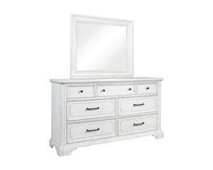 Alpine Furniture Clara Dresser Mirror With Sherwin Williams Finish — Dual Mounting, High-Quality Glass, Elegant Frame F7653-06