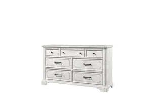 Alpine Furniture Clara Dresser With Sherwin Williams Finish, Cedar & Felt-Lined Drawers, Dovetail Joinery, 68"W White Mist F7653-05