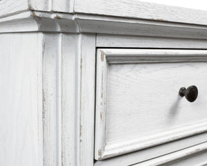 Alpine Furniture Clara Chest Of Drawers With Cedar & Felt-Lined Storage, Dovetail Construction, Smooth Finish White Mist F7653-11